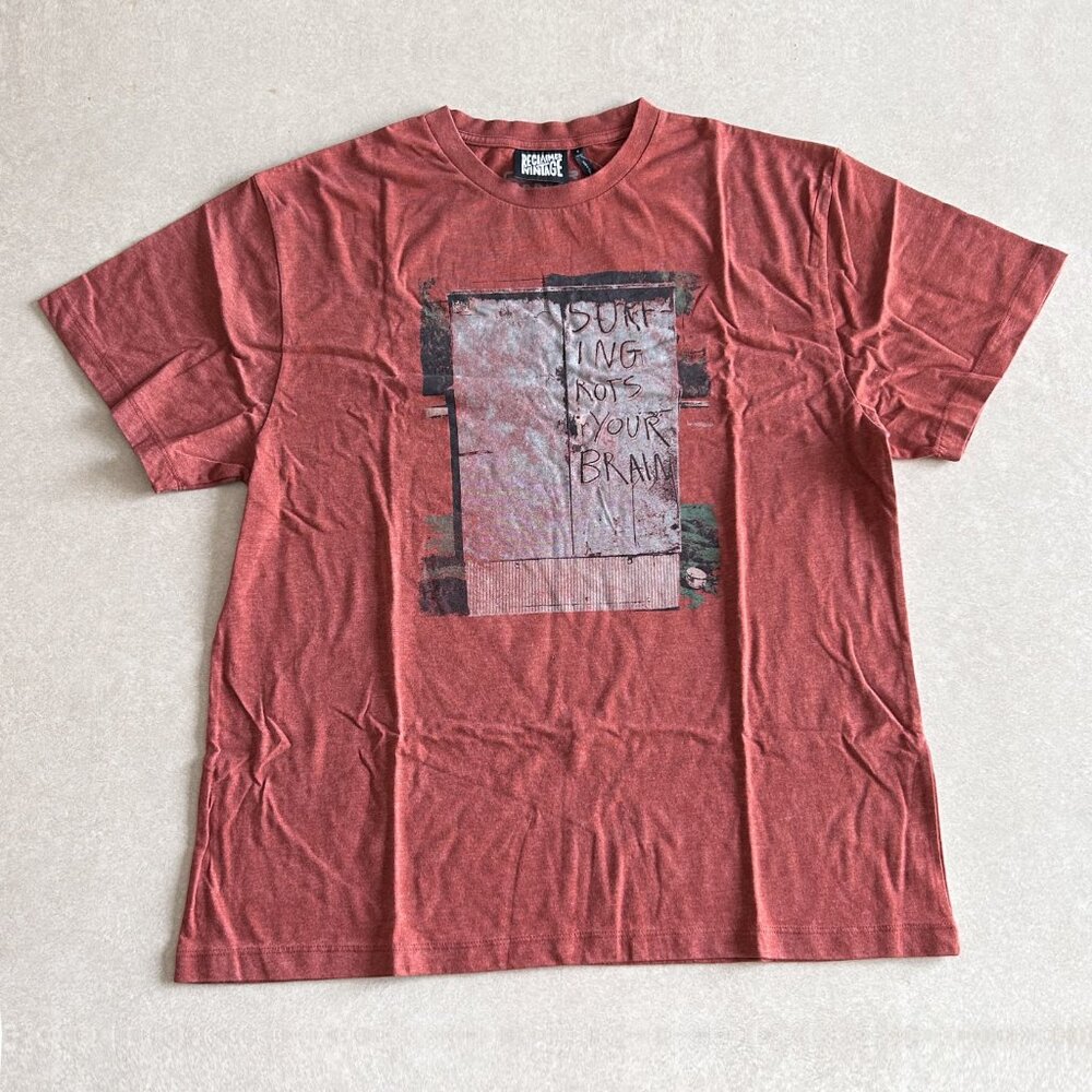Reclaimed Vintage x Outer Banks Surfing Rots Your Brain T-Shirt Tee ASO John B - Picture 2 of 9